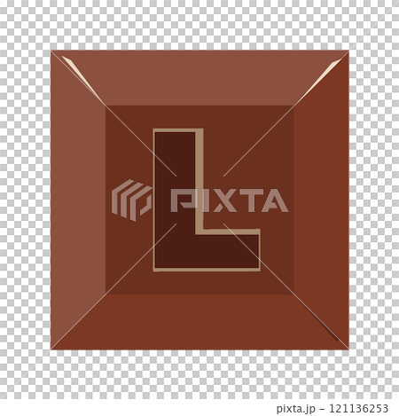 Chocolate L alphabet cube vector illustration 121136253