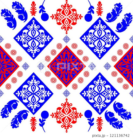 abstract background with flowers seamless pattern with elements pattern 121136742