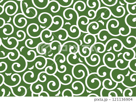 縦横両方向にシームレスな唐草模様 121136904