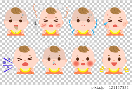 Baby sickness set illustration 121137522