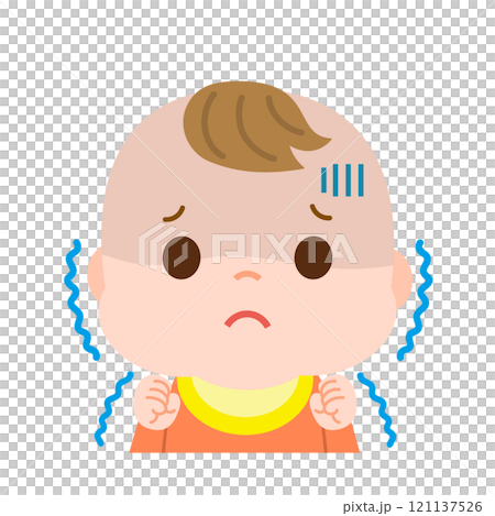顫抖蒼白的嬰兒插畫 121137526