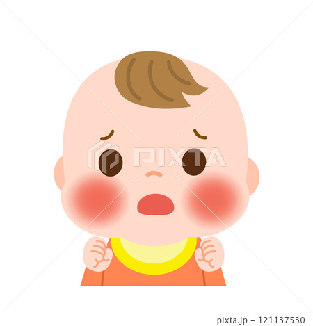 りんご病、おたふく風邪の赤ちゃん　イラスト 121137530
