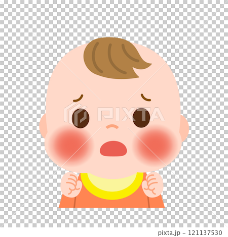 りんご病、おたふく風邪の赤ちゃん　イラスト 121137530