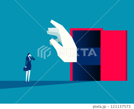 Closed with business person in accessibility. Business vector flat style 121137573
