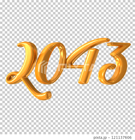 Number 2043 Gold 3D Render 121137606