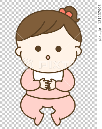 女嬰可愛插畫 121137908
