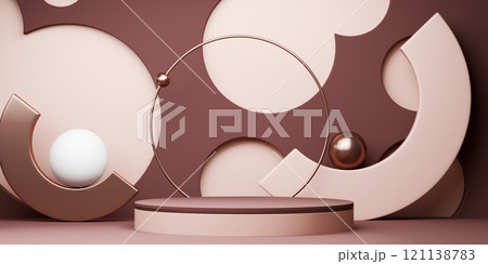 mocha tone Fashion product background stand podium display with blank backdrops. mocha tone Fashion product background stand podium display with blank backdrops. 121138783