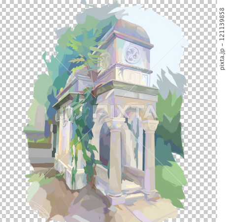 Peaceful crypt in an ancient cemetery on a sunny day Peaceful crypt in an ancient cemetery on a sunny day 121139858