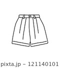 洋服　ファッション　モノクロ　イラスト　ショートパンツ 121140101