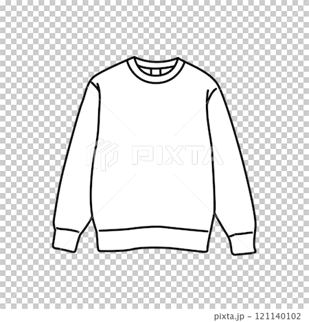 洋服　ファッション　モノクロ　イラスト　トレーナー 121140102