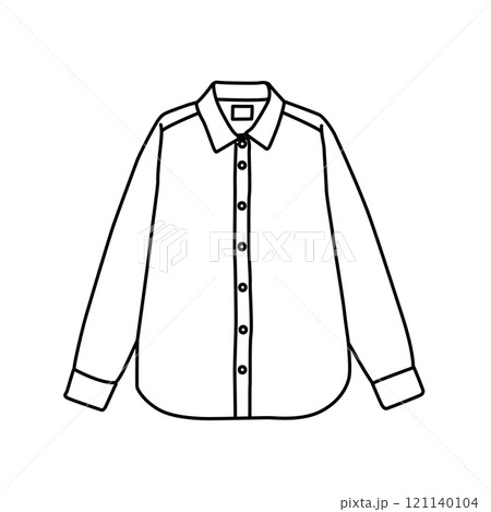 洋服　ファッション　モノクロ　イラスト　シャツ 121140104