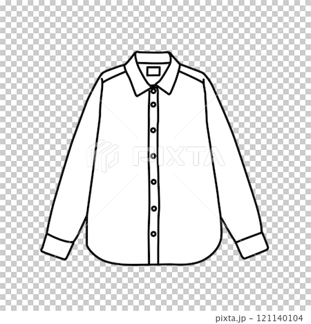 洋服　ファッション　モノクロ　イラスト　シャツ 121140104