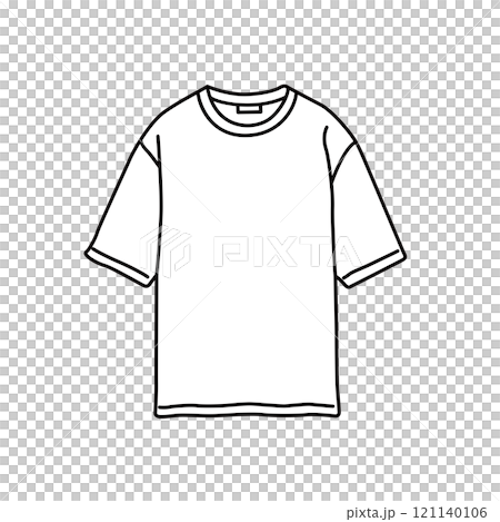 洋服　ファッション　モノクロ　イラスト　Tシャツ 121140106