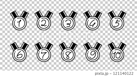 Simple and cute medal ranking icon 121140122