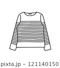 洋服　ファッション　モノクロ　イラスト　ボーダーTシャツ 121140150