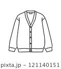 洋服　ファッション　モノクロ　イラスト　カーディガン 121140151