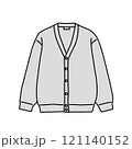 洋服　ファッション　モノクロ　イラスト　カーディガン 121140152