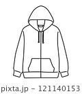 洋服　ファッション　モノクロ　イラスト　パーカー 121140153