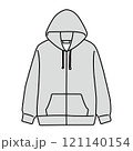 洋服　ファッション　モノクロ　イラスト　パーカー 121140154