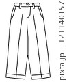 洋服　ファッション　モノクロ　イラスト　パンツ 121140157