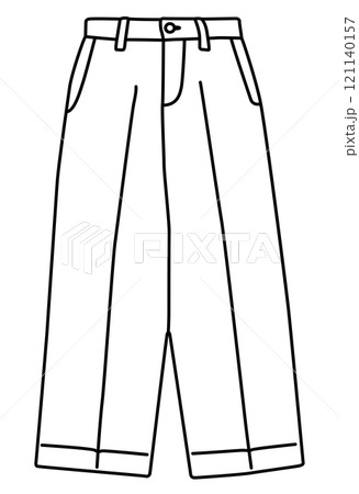 洋服　ファッション　モノクロ　イラスト　パンツ 121140157