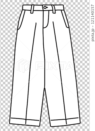 洋服　ファッション　モノクロ　イラスト　パンツ 121140157