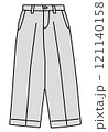 洋服　ファッション　モノクロ　イラスト　パンツ 121140158