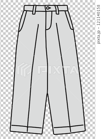 洋服　ファッション　モノクロ　イラスト　パンツ 121140158