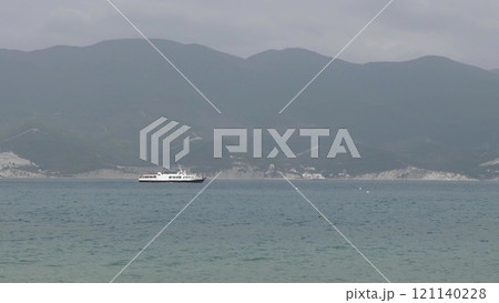 NOVOROSSIYSK, RUSSIA SEPTEMBER 2, 2024:Motor ship Vladimir Shapurko for boat trips at the pier in the city of Novorossiysk 121140228