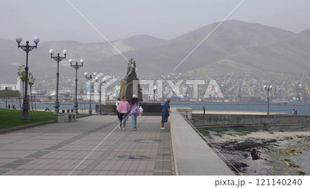Novorossiysk, Russia 28 August 2024 Sunday morning walk through the streets, parks and the embankment of the city 121140240