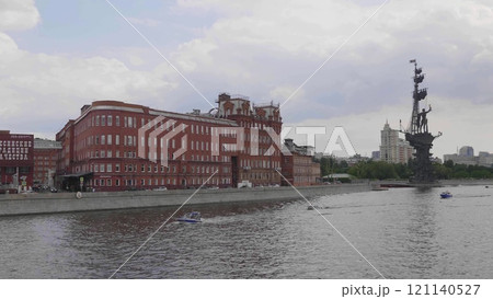 MOSCOW, RUSSIA - MAY 22, 2022: Monument to emperor Peter the Great, Moscow, Russia MOSCOW, RUSSIA - MAY 22, 2022: Monument to emperor Peter the Great, Moscow, Russia 121140527