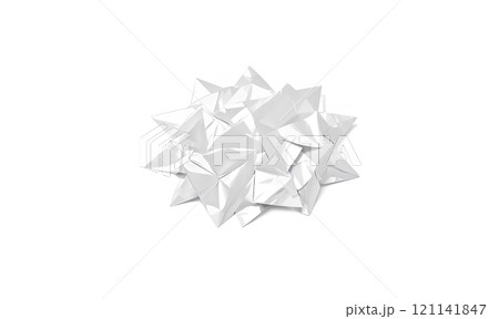 Blank white sharp round adhesive crumpled tape mockup, side view. 121141847