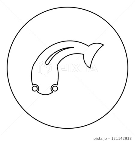 Fish goby icon in circle round black color vector illustration image outline contour line thin style 121142938