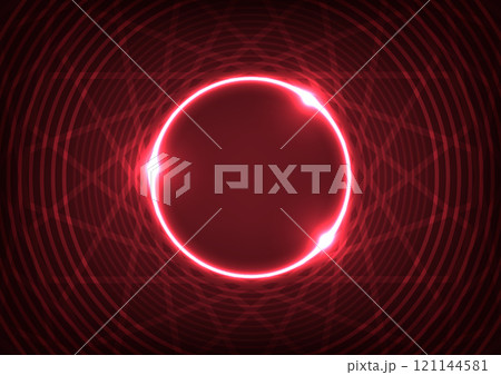 Red space fire ring circle art graphic background  121144581