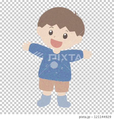 クレヨン風に描いた男の子のイラスト 121144929