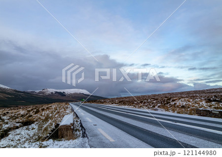 The R251 frozen in winter - County Donegal, Ireland 121144980