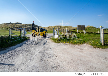 Portnoo, County Donegal - April 13 2023 : The public right of way is still blocked by the Golf course 121144982