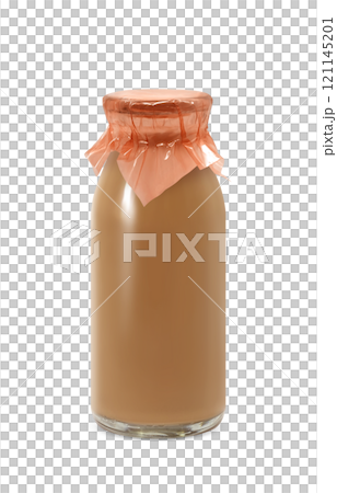 咖啡牛奶插畫現實瓶 121145201