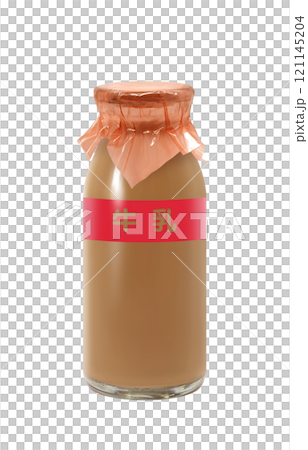 咖啡牛奶插畫現實瓶 咖啡牛奶插畫現實瓶 121145204