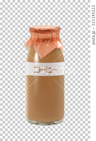 コーヒー牛乳のイラスト リアル 瓶 121145212