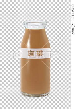 コーヒー牛乳のイラスト リアル 瓶 121145225
