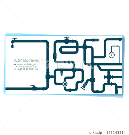Water pipes plumbing repair and service business card 121145314