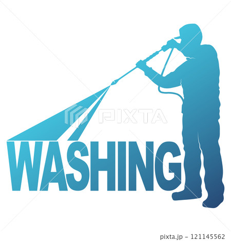 Worker washer silhouette for cleaning business Worker washer silhouette for cleaning business 121145562