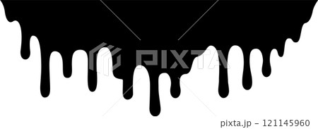 Black paint dripping down a white background creates a striking contrast, forming an abstract and artistic visual that captivates with its boldness and fluidity 121145960