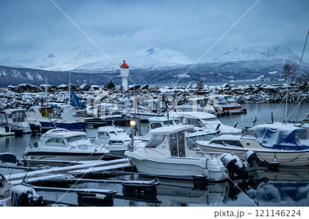 Yachts harbor in Narvik, Norway Yachts harbor in Narvik, Norway 121146224