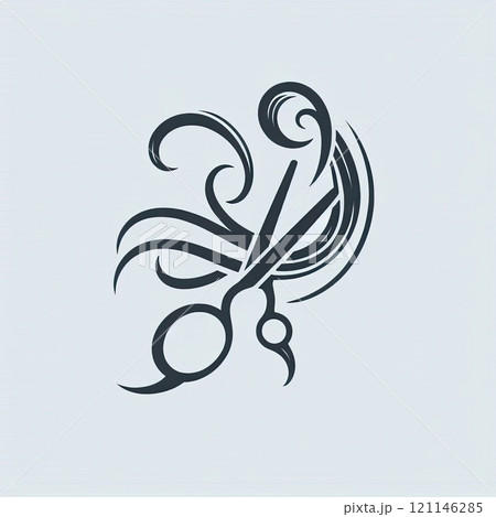 Vintage-Style Illustration of Crossed Scissors Icon for Barbershop or Sewing Theme with Generative AI. Vintage-Style Illustration of Crossed Scissors Icon for Barbershop or Sewing Theme with Generative AI. 121146285