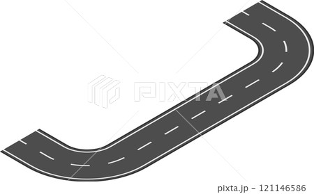 Winding road stretching endlessly into the horizon, featuring crisp white lane dividers, inviting travelers to embrace the thrill of journey and adventure along the path ahead Winding road stretching endlessly into the horizon, featuring crisp white lane dividers, inviting travelers to embrace the thrill of journey and adventure along the path ahead 121146586