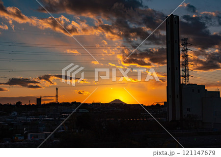 富士山　夕日　埼玉県　和市光より　2024 121147679