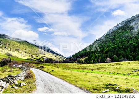 Montgarri Valley next to the Montgarri Sanctuary, located in the municipality of Alto Aran in the Lerida Pyrenees, Catalonia, Spain Montgarri Valley next to the Montgarri Sanctuary, located in the municipality of Alto Aran in the Lerida Pyrenees, Catalonia, Spain 121148810