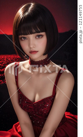 ボブヘアの美女 121149755